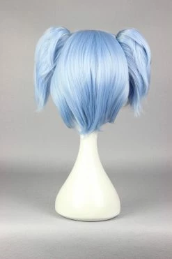 Wigs Short Ice Blue Pigtails Cosplay Wig, Shiota Nagisa Anime Wig