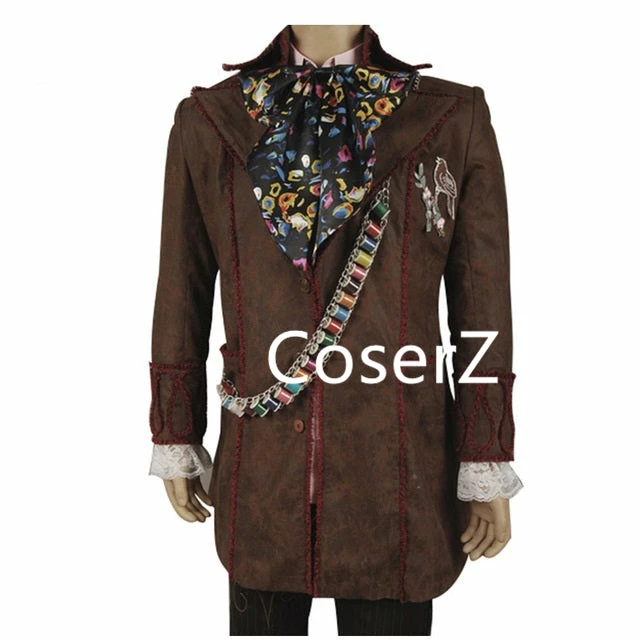 Coserz Alice In Wonderland Johnny Depp Mad Hatter Cosplay Costume With Jacket Pants Tie Full Set Promotion 3 Coserz Alice In Wonderland Johnny Depp Mad Hatter Cosplay Costume With Jacket Pants Tie Full Set Promotion