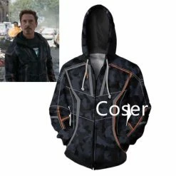 Coserz Promotion Avengers Infinity War Iron Man Cosplay Costume Hoodie Tony Stark Jacket