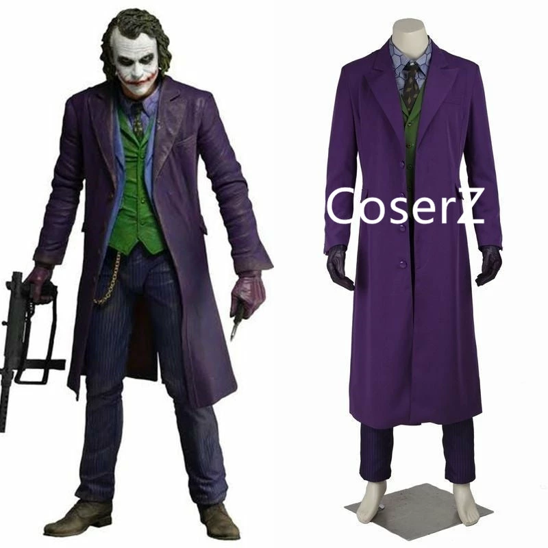 Coserz Promotion Halloween Costumes For Men Joker Jacket Batman The Dark Knight Joker Cosplay Costume Carnival Cosplay Fancy Joker Costume Batman 3 Coserz Promotion Halloween Costumes For Men Joker Jacket Batman The Dark Knight Joker Cosplay Costume Carnival Cosplay Fancy Joker Costume Batman
