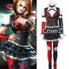 Coserz Promotion Batman: Arkham Knight Harley Quinn Cosplay Costume With Top, Pant, Skirt, Armgurads, Belts