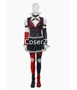 Coserz Promotion Batman: Arkham Knight Harley Quinn Cosplay Costume With Top, Pant, Skirt, Armgurads, Belts