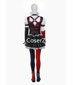 Coserz Promotion Batman: Arkham Knight Harley Quinn Cosplay Costume With Top, Pant, Skirt, Armgurads, Belts