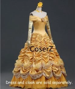 Coserz Belle Dress, Beauty And The Beast Dress Princess Prom Ball Gown Without Cloak Promotion