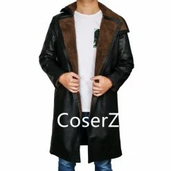 Coserz Promotion Blade Runner 2049 Officer K Trench Cosplay Costume, Ryan Gosling Jacket Long Leather Coat