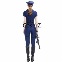 Coserz Promotion Blue Police Costume, Women Cosplay Cop Police Jumpsuit