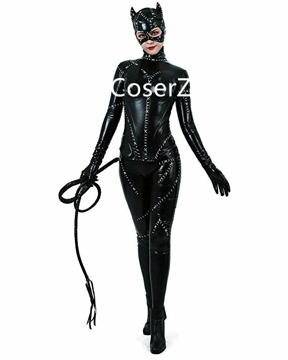 Coserz Catwoman Costume Black Catsuit Halloween Cosplay Costume With Mask Promotion 3 Coserz Catwoman Costume Black Catsuit Halloween Cosplay Costume With Mask Promotion