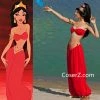 Princess Jasmine Red Outfit - Custom Red Jasmine Costume Adult