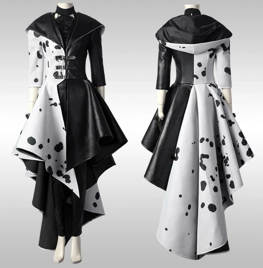 Coserz Promotion Cruella Deville Costume Adult, Cruella Costume, Cruella De Vil Costume Fur Coat Full Outfits 2021 Film 3 Coserz Promotion Cruella Deville Costume Adult, Cruella Costume, Cruella De Vil Costume Fur Coat Full Outfits 2021 Film