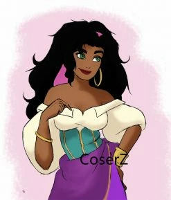 Coserz Promotion Esmeralda Costume For Adults, Esmeralda Dress Halloween Costume