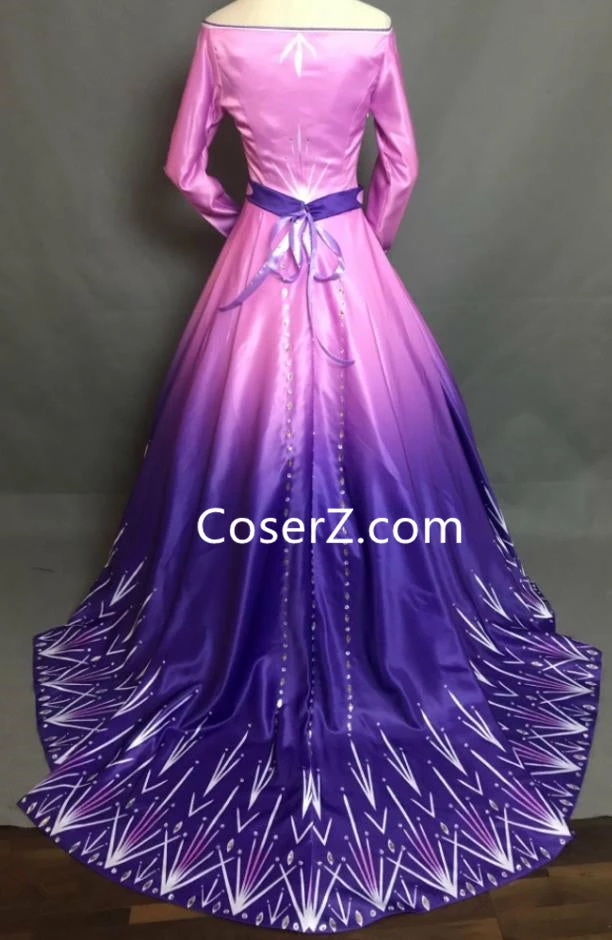 Princess Frozen 2 Act 1 Elsa Costume Elsa Holiday Purple Dress Outfit 4 Princess Frozen 2 Act 1 Elsa Costume Elsa Holiday Purple Dress Outfit