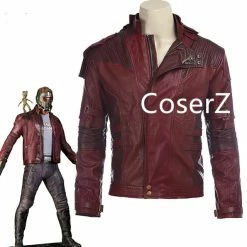 Coserz Star Lord Leather Jacket Short Cosplay Halloween Costume, Guardians Of The Galaxy 2 Star Lord Costume