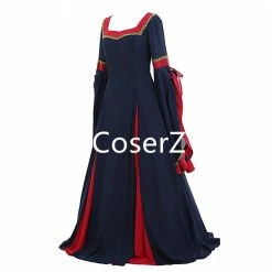 Coserz Custom Guinevere Navy Blue Bordeaux Victorian Women Dress Costume Promotion