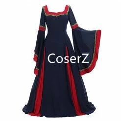 Coserz Custom Guinevere Navy Blue Bordeaux Victorian Women Dress Costume Promotion