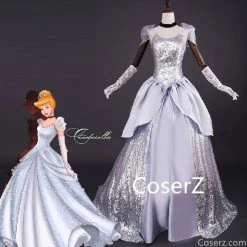 Princess Custom Made Cinderella Silver Dress, Cinderella Dress