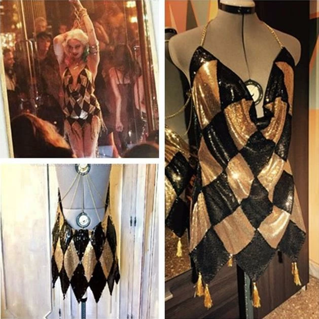 Princess Custom-made Harley Quinn Suicide Squad Date Night Dress, Harley Quinn Gold Dress 4 Princess Custom-made Harley Quinn Suicide Squad Date Night Dress, Harley Quinn Gold Dress