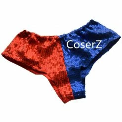 Coserz Promotion Harley Quinn Sequins Underwear Shorts Lined Pants Cosplay Costume