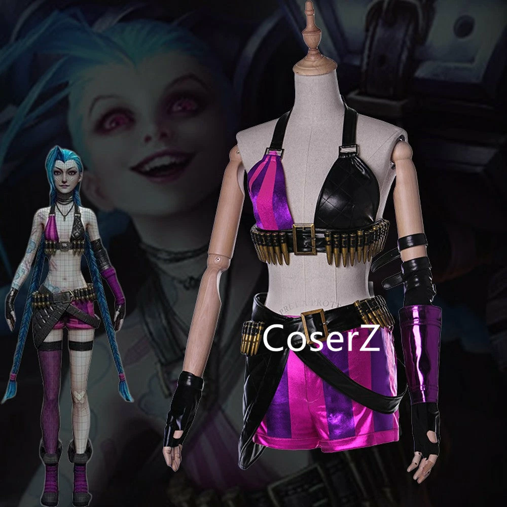 Coserz Promotion League Of Legends LOL Jinx Cosplay Costume 3 Coserz Promotion League Of Legends LOL Jinx Cosplay Costume