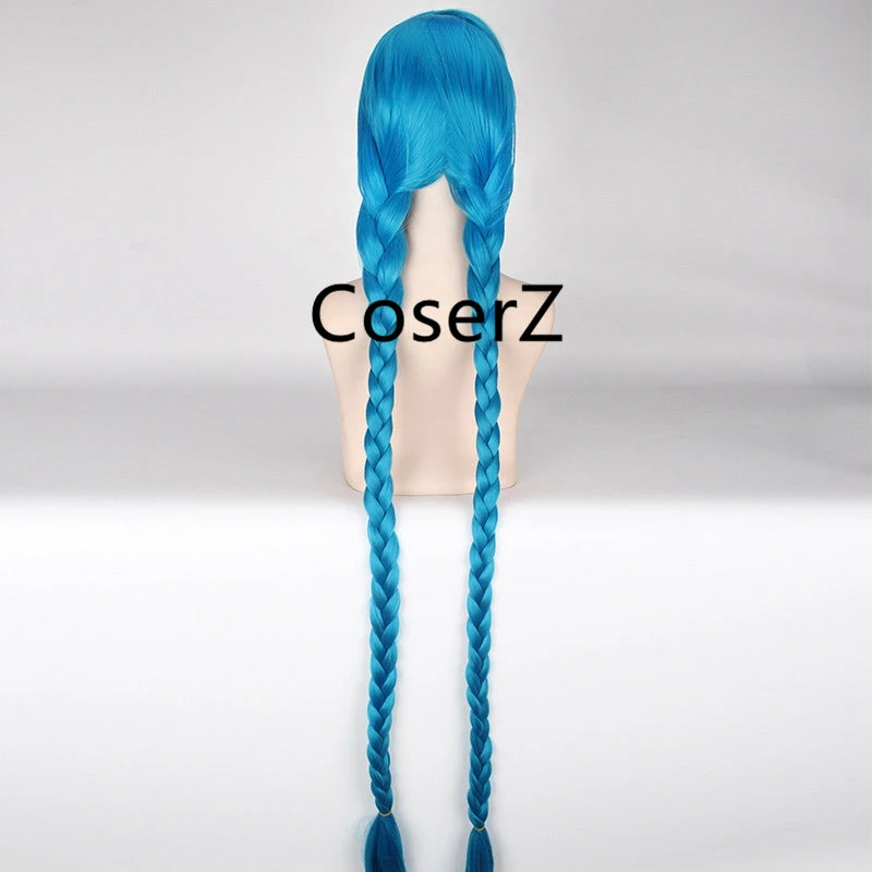 Coserz League Of Legends LOL Jinx Wig 120cm Long Two Braid Cosplay Wig Promotion 8 Coserz League Of Legends LOL Jinx Wig 120cm Long Two Braid Cosplay Wig Promotion