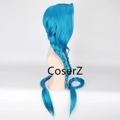 Coserz League Of Legends LOL Jinx Wig 120cm Long Two Braid Cosplay Wig Promotion 18 Coserz League Of Legends LOL Jinx Wig 120cm Long Two Braid Cosplay Wig Promotion