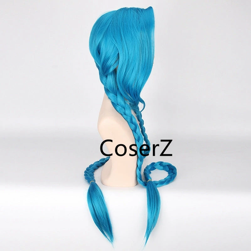 Coserz League Of Legends LOL Jinx Wig 120cm Long Two Braid Cosplay Wig Promotion 9 Coserz League Of Legends LOL Jinx Wig 120cm Long Two Braid Cosplay Wig Promotion