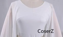 Coserz Princess Leia Dress White Leia Costume Adult Star Wars The Last Jedi Cosplay Costume