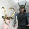 Coserz Loki Helmet, Thor Loki Cosplay Golden Full Head Helmet