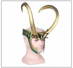 Coserz Loki Helmet, Thor Loki Cosplay Golden Full Head Helmet