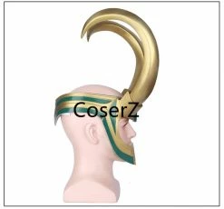 Coserz Loki Helmet, Thor Loki Cosplay Golden Full Head Helmet