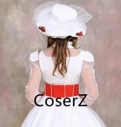 Coserz Mary Poppins Costume With Red Satin Mary Dress Promotion