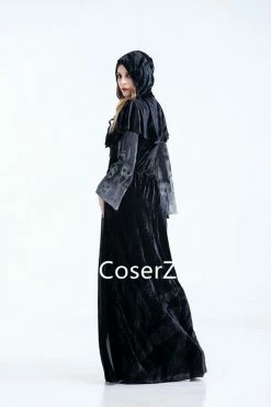Coserz Women Medieval Renaissance Witch Gothic Queen Of Vampire Black Dress Cosplay Costume