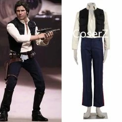 Coserz Movie Star Wars Cosplay Costume, Han Solo Costume Halloween Costume With Pants Shirt Vest Promotion
