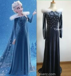 Princess Custom Olaf's Frozen Adventure Elsa Dress, Elsa Costume, Elsa Cosplay Costume Without Cloak