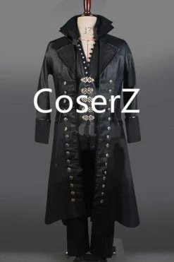 Coserz Once Upon A Time Cosplay Costume Captain Hook Costume Black Jacket Full Sets Halloween Costume Promotion