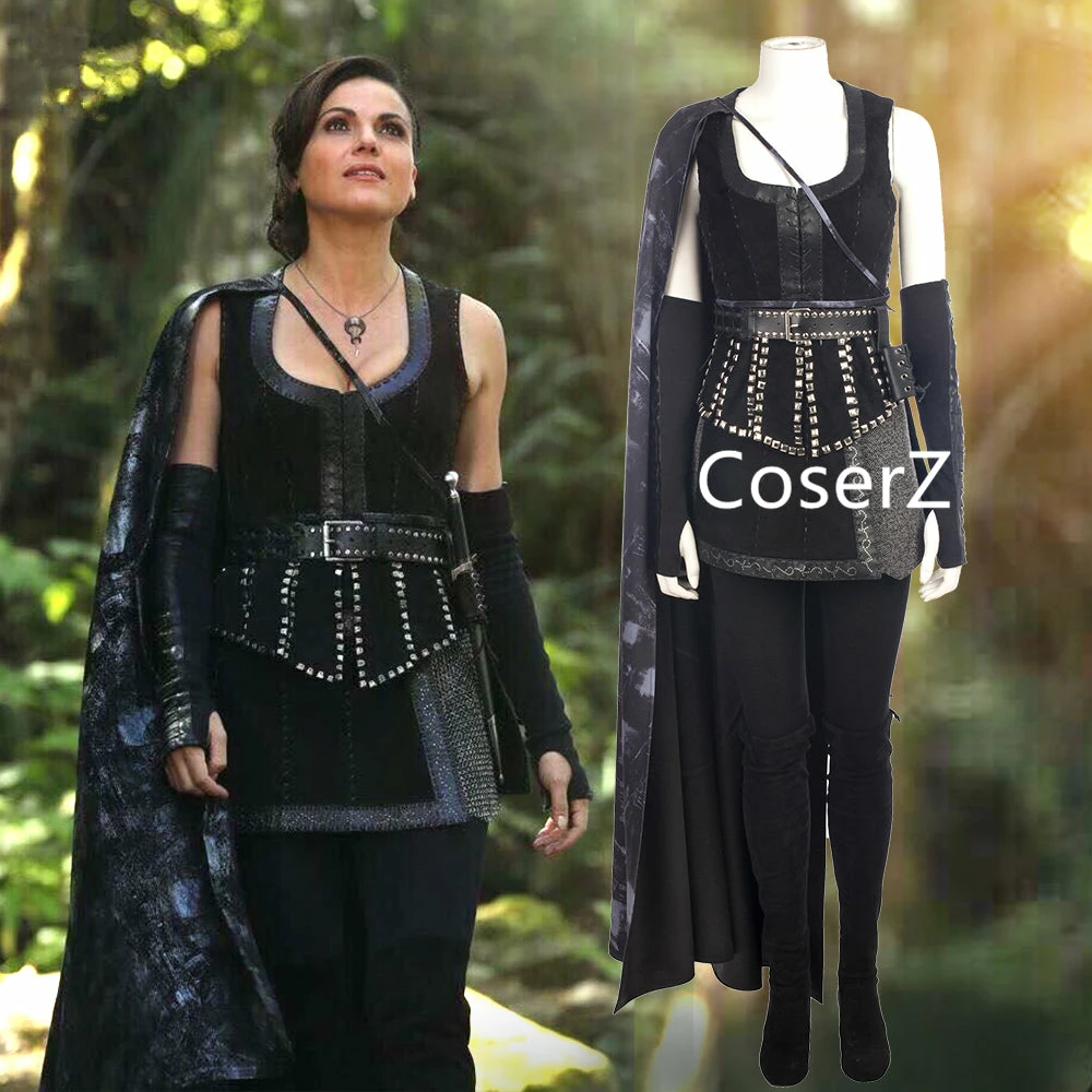 Coserz Once Upon A Time Cosplay Costume Evil Queen Regina Mills Costume, Regina Mills Cosplay Costume