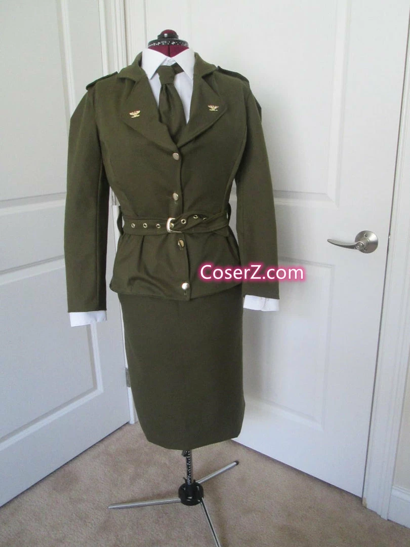 Coserz Peggy Carter Costume Military Uniform Cosplay Outfit For Sale 4 Coserz Peggy Carter Costume Military Uniform Cosplay Outfit For Sale