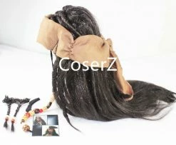 Coserz Promotion Pirates Caribbean Jack Sparrow Cosplay Wig Costume Accessories Wig Beards Sets