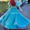 Princess Ariel Green Dress, Ariel Teal Green Ball Gown Park Version Dress