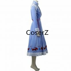 Coserz Olaf's Adventure Princess Anna Cosplay Costume, Anna Dress Christmas Winter Velvet Dress