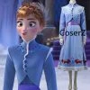 Coserz Olaf's Adventure Princess Anna Cosplay Costume, Anna Dress Christmas Winter Velvet Dress
