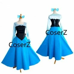 Coserz Promotion Custom Princess Ariel Blue Dress, The Little Mermaid Ariel Cosplay Costume