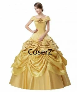 Coserz Promotion Custom Princess Belle Dress Off The Shoulders Ball Gown Quinceanera Dresses