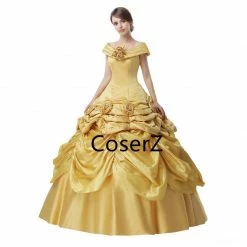 Coserz Promotion Custom Princess Belle Dress Off The Shoulders Ball Gown Quinceanera Dresses