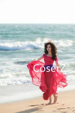 Coserz Promotion Esmeralda Dress In Red, Princess Esmeralda Red Dress Costume Topsy Turvy Dress For Adults Kids