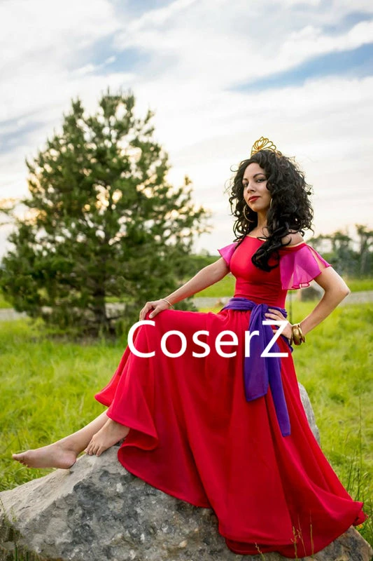 Coserz Promotion Esmeralda Dress In Red, Princess Esmeralda Red Dress Costume Topsy Turvy Dress For Adults Kids 7 Coserz Promotion Esmeralda Dress In Red, Princess Esmeralda Red Dress Costume Topsy Turvy Dress For Adults Kids