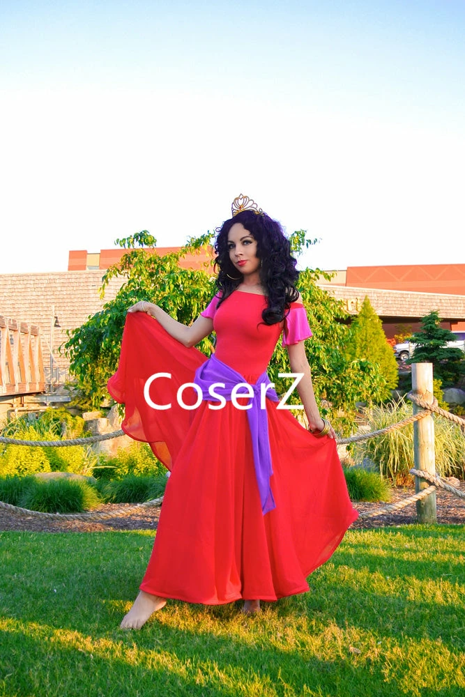 Coserz Promotion Esmeralda Dress In Red, Princess Esmeralda Red Dress Costume Topsy Turvy Dress For Adults Kids 8 Coserz Promotion Esmeralda Dress In Red, Princess Esmeralda Red Dress Costume Topsy Turvy Dress For Adults Kids