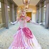 Game Super Mario Bros Peach Princess Peach Dress Cosplay Costume
