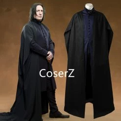 Coserz Harry Potter Custom Professor Severus Snape Cosplay Costume Cloak Black Robe Adult