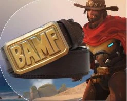 Game Jesse McCree Cosplay Belt Iron Head Leather Belt