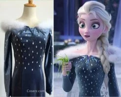 Princess Custom Olaf's Frozen Adventure Elsa Dress, Elsa Costume, Elsa Cosplay Costume Without Cloak